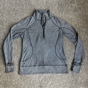 Lululemon Heather Gray and Black 1/2 Zip Up Pull Over, Size 10